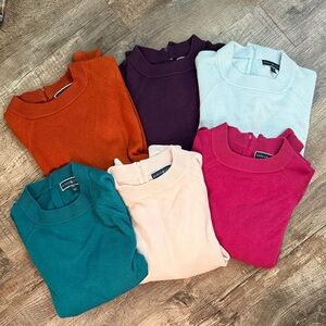 Karen Scott Women's Sweater Bundle - Orange, Purple, Light Blue, Pink, Cream XXL